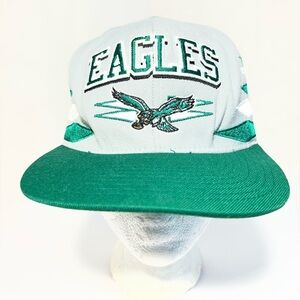 Vintage MITCHELL & NESS Philadelphia Eagles DIAMOND Gray Green Hat 100% Wool